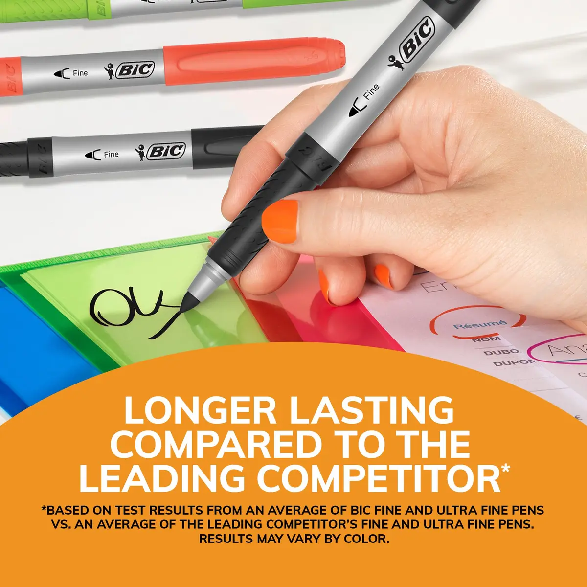 BIC Marking Pen Fine Point 8-Count Assorted Colors | Long-Lasting, Non-Slip Grip, Quick-Drying Ink - view 3