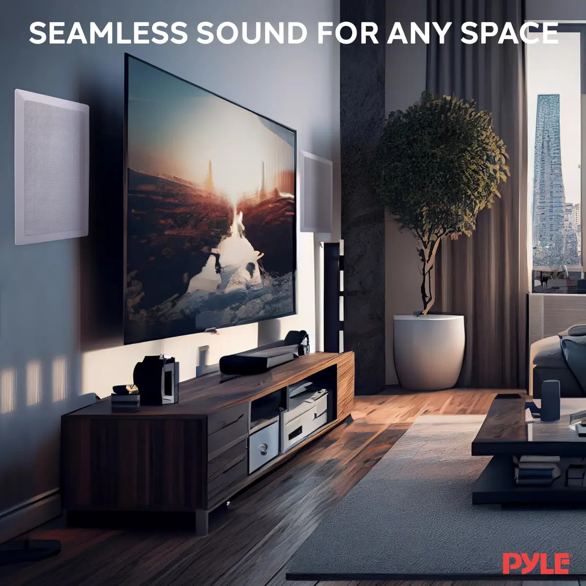 Pyle 200 Watts 6.5'' In-Wall / In-Ceiling Rectangle Stereo Speakers - 2-Way Hi Fi Sound with Flush Mount, White (Pair) | Full Range Stereo - view 7