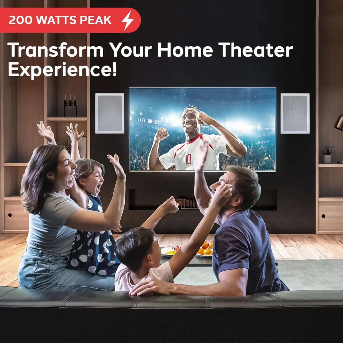 Pyle 200 Watts 6.5'' In-Wall / In-Ceiling Rectangle Stereo Speakers - 2-Way Hi Fi Sound with Flush Mount, White (Pair) | Full Range Stereo - view 3