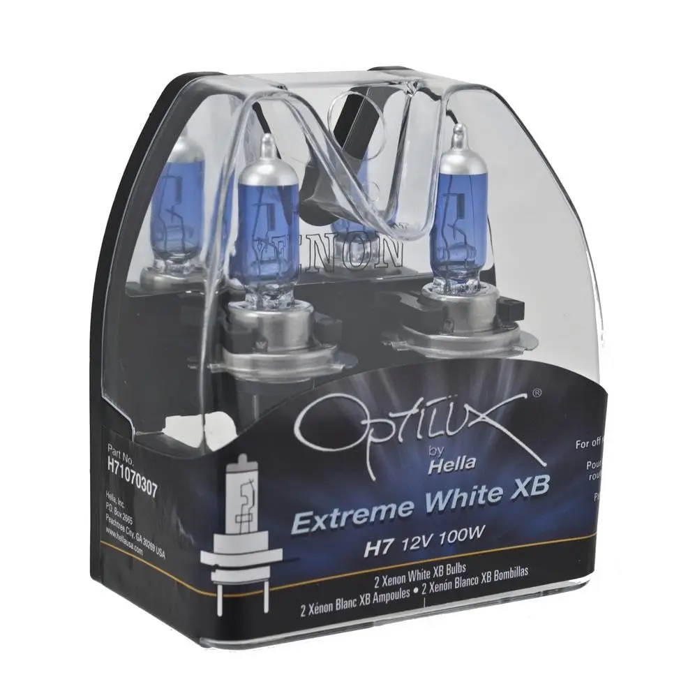 Hella Optilux XB Series H7 Xenon White Halogen Bulbs 12V 100W (2-Pack) - view 2