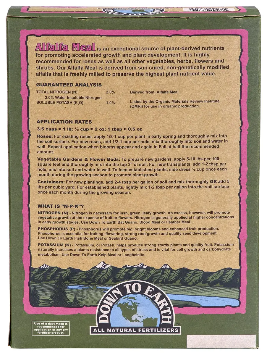 Down To Earth All Natural Fertilizers Organic Alfalfa Meal 4 lb | Organic Soil Conditioner & Plant Growth Support - view 2