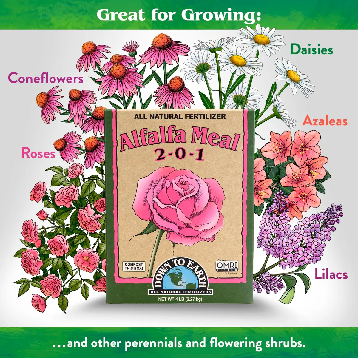 Down To Earth All Natural Fertilizers Organic Alfalfa Meal 4 lb | Organic Soil Conditioner & Plant Growth Support - view 3