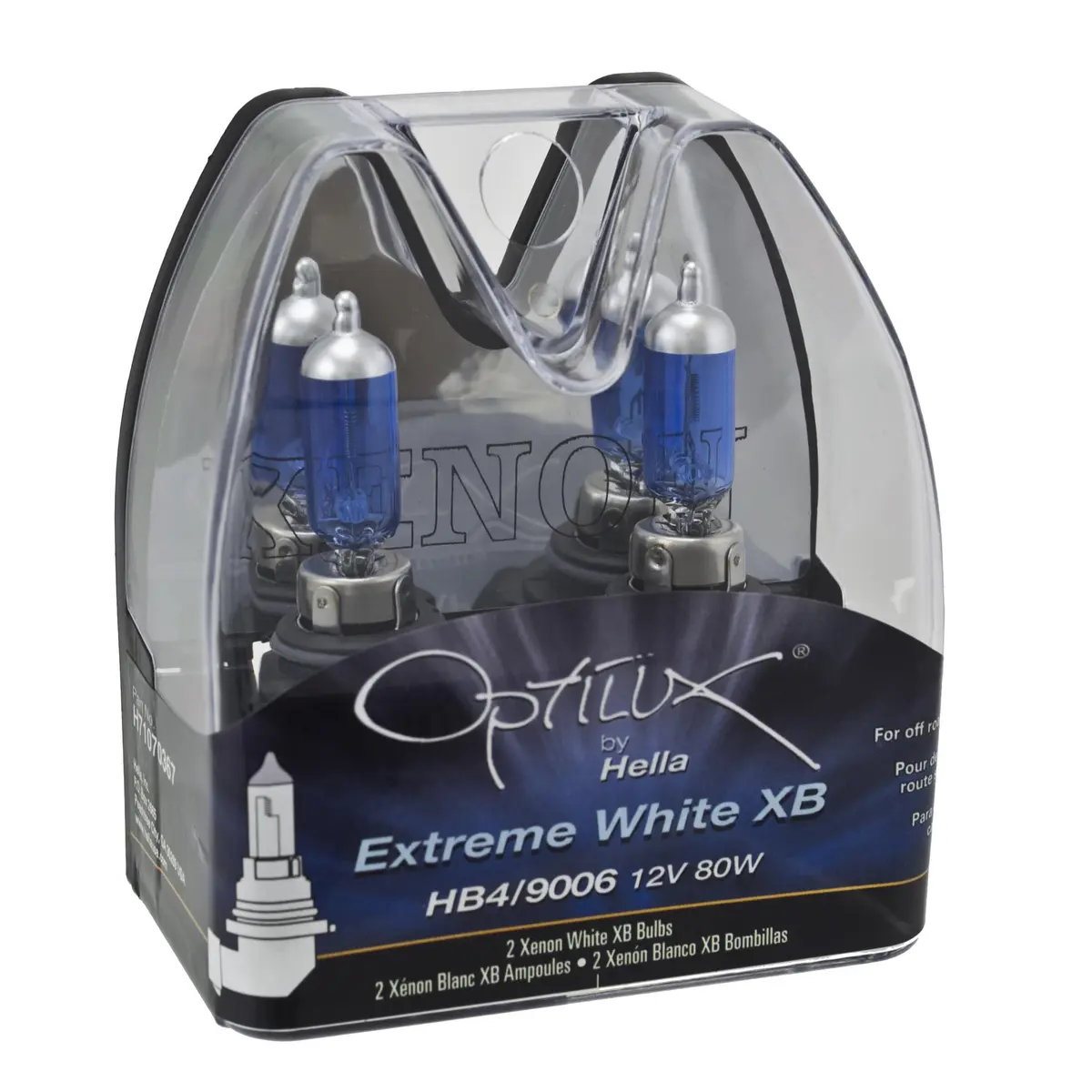Hella H71070367 Optilux XB Series HB1 HB4 9006 Xenon White Halogen Bulbs, 12V, 80W | Superior Off-Road Performance - main product image