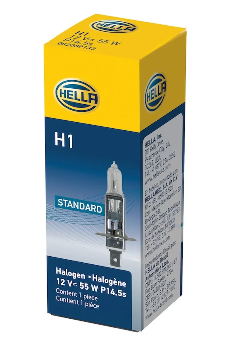 Hella H1 Standard Halogen Bulb 12V 55W | Direct Fit Replacement for Brighter Road Visibility - main product image
