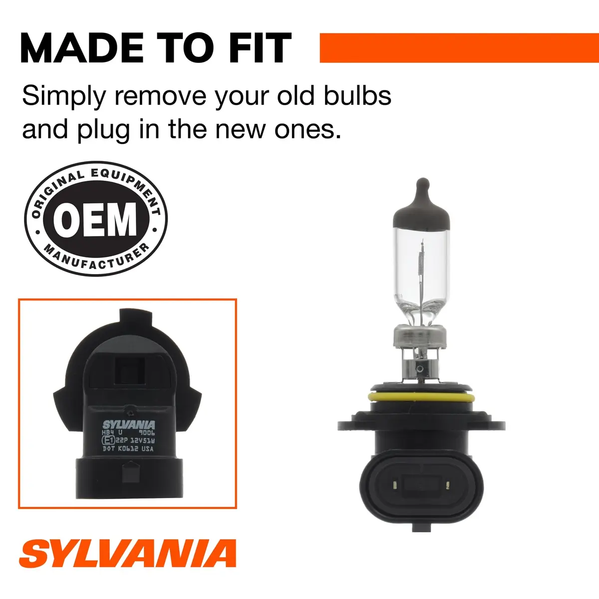 SYLVANIA 9006 Basic Halogen Headlight Bulb | DOT Compliant, Long-Lasting Durability - view 4