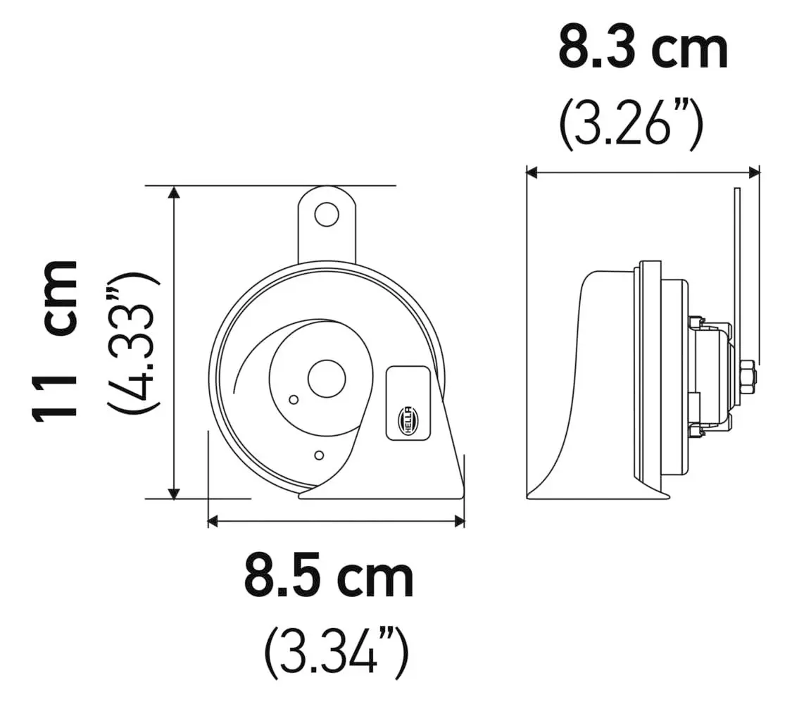 Hella Twin Trumpet Horn Kit 12V | High/Low Tone 110dB, Red - view 3