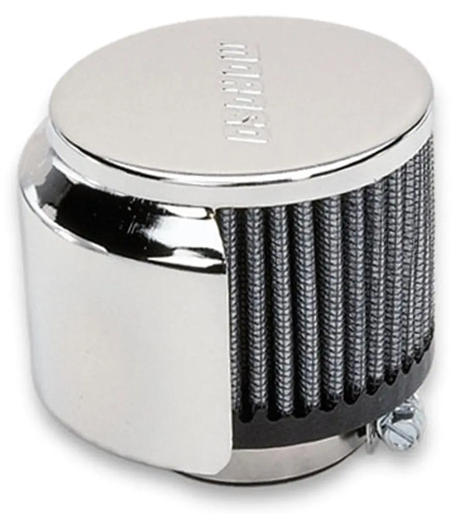 Moroso Valve Cover Filter Breather | Universal Fit, Silver | Engine Air Filter - main product image