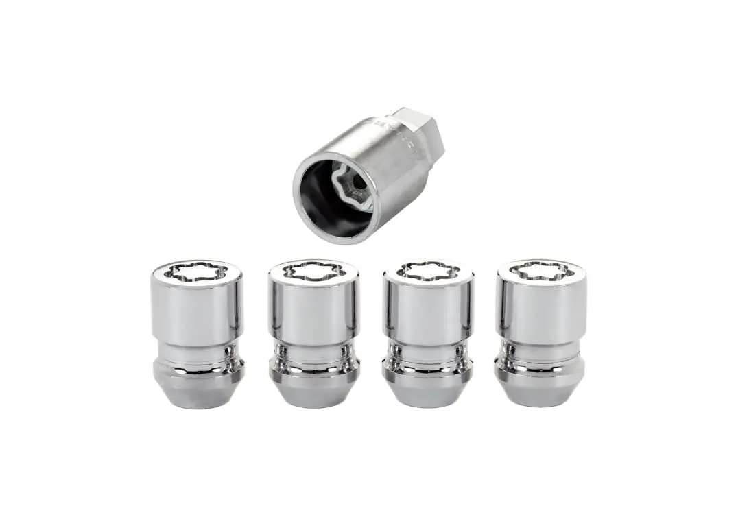 McGard 24154 Chrome Cone Seat Wheel Locks M12 x 1.25 Thread Size 4 Locks 1 Key | Secure Wheels Against Theft - main product image
