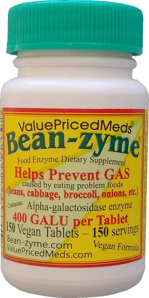 Bean-Zyme Gas Relief Extra Strength 150 ct (150 Tablets) | Alpha Galactosidase 400 GALU per Tablet - main product image