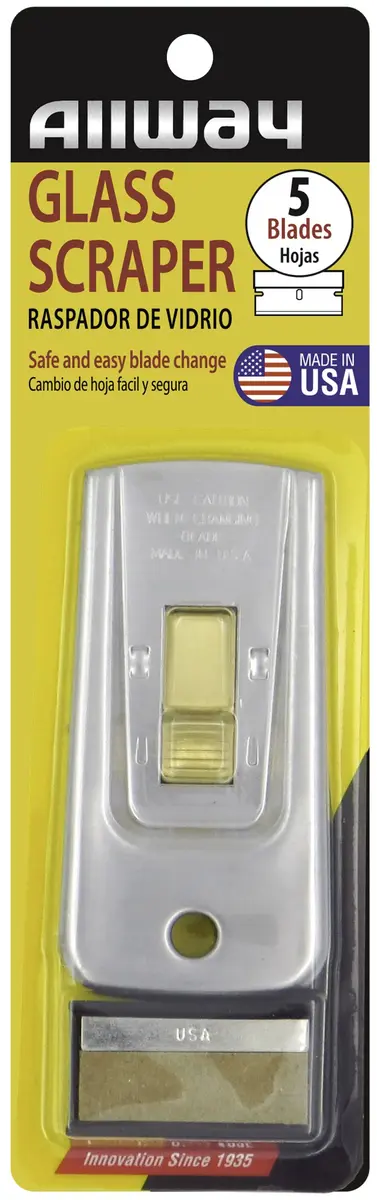 ALLWAY GS Safety Glass Scraper with 5 Blades | Removes Paint, Stickers & Adhesives from Hard Surfaces - view 3