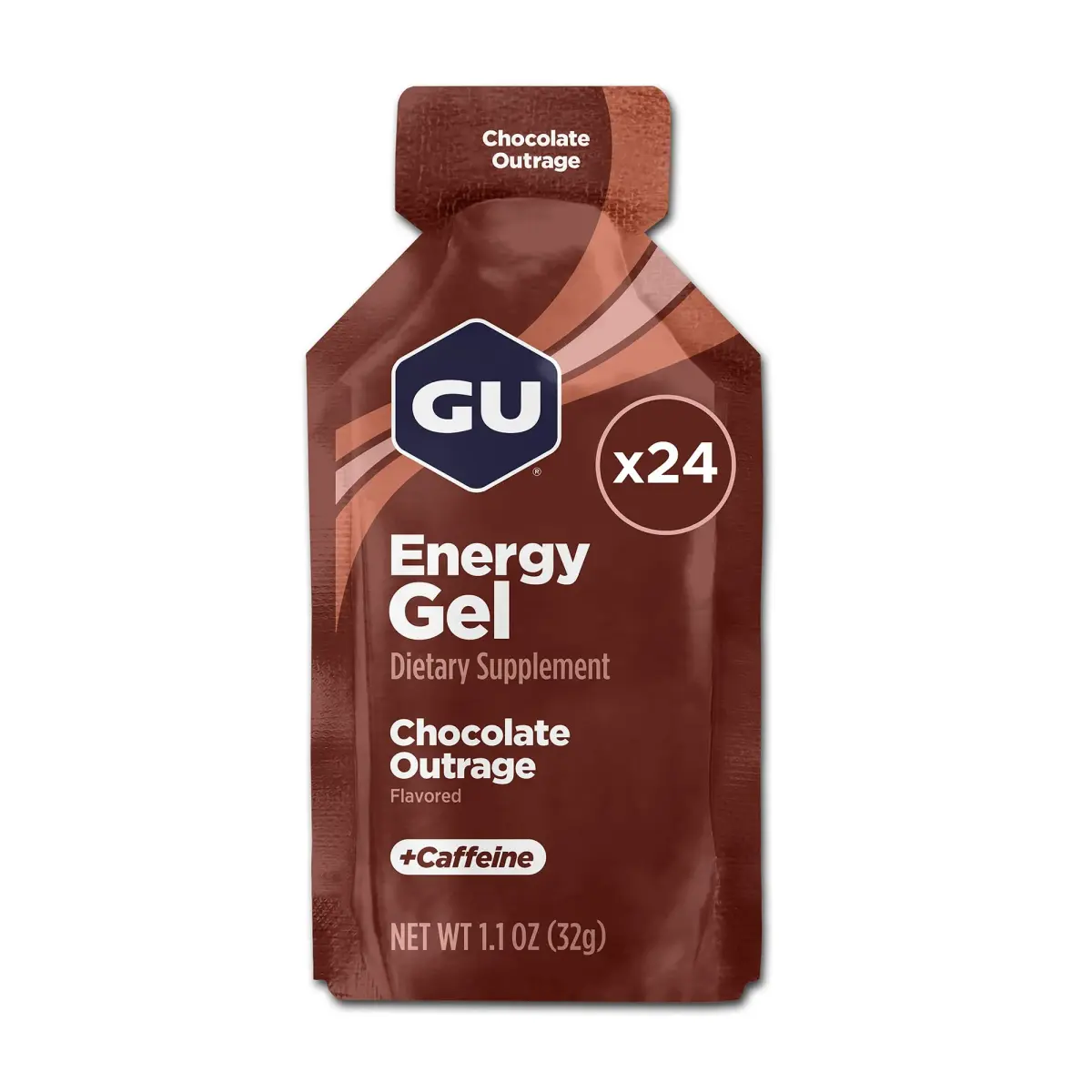 GU Energy Original Chocolate Outrage Energy Gel 32ml (1.1 Fl Oz) | High Protein Nutritional Supplement - main product image