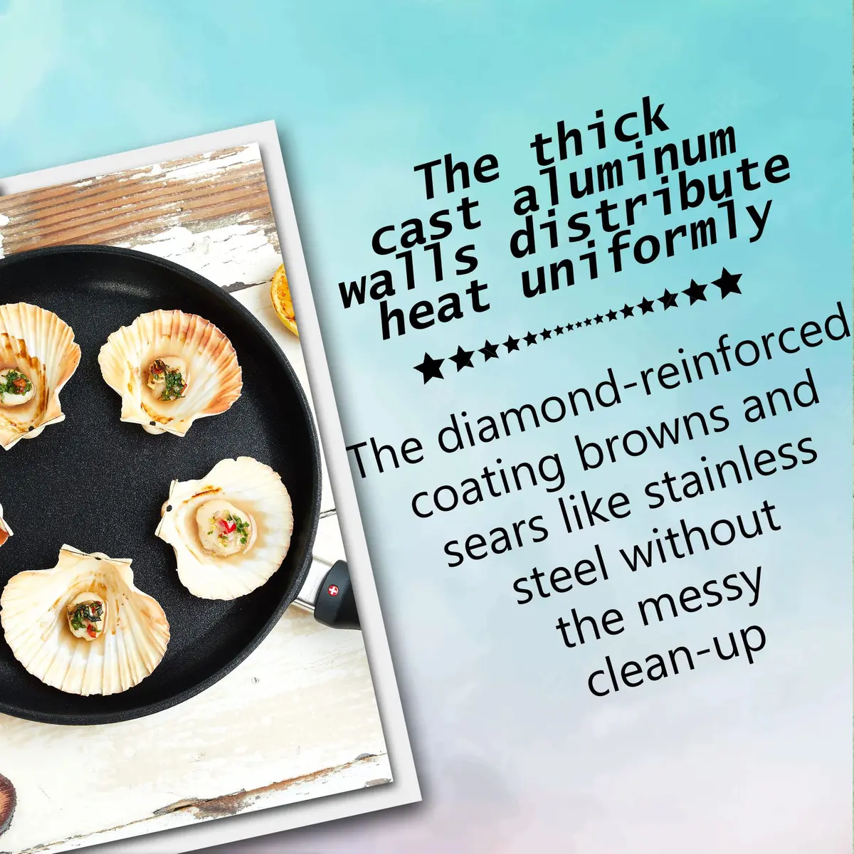 Swiss Diamond 12.5 Inch Saute_Fry_Pan Grey | Diamond Reinforced Nonstick Aluminum Skillet - view 5