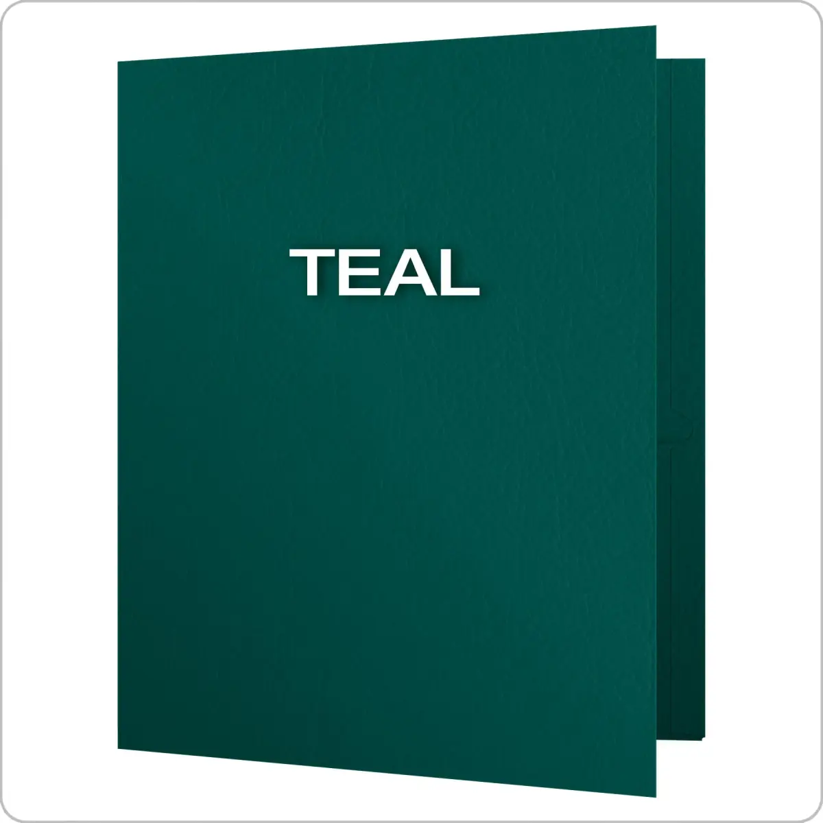 Oxford Twin-Pocket Folders Textured Paper Letter Size Teal Holds 100 Sheets Box of 25 | Heavy Paper Texture - view 3
