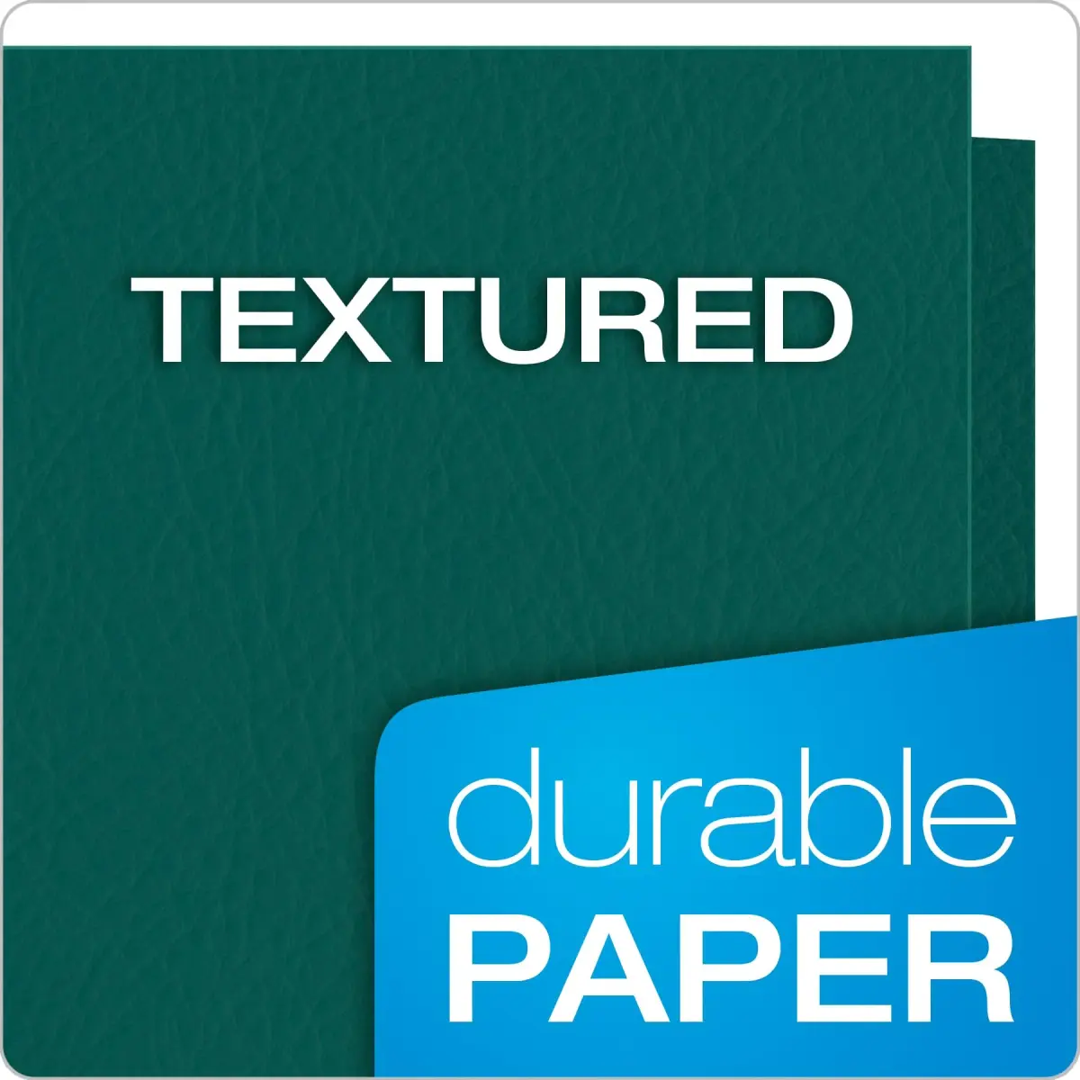 Oxford Twin-Pocket Folders Textured Paper Letter Size Teal Holds 100 Sheets Box of 25 | Heavy Paper Texture - view 4