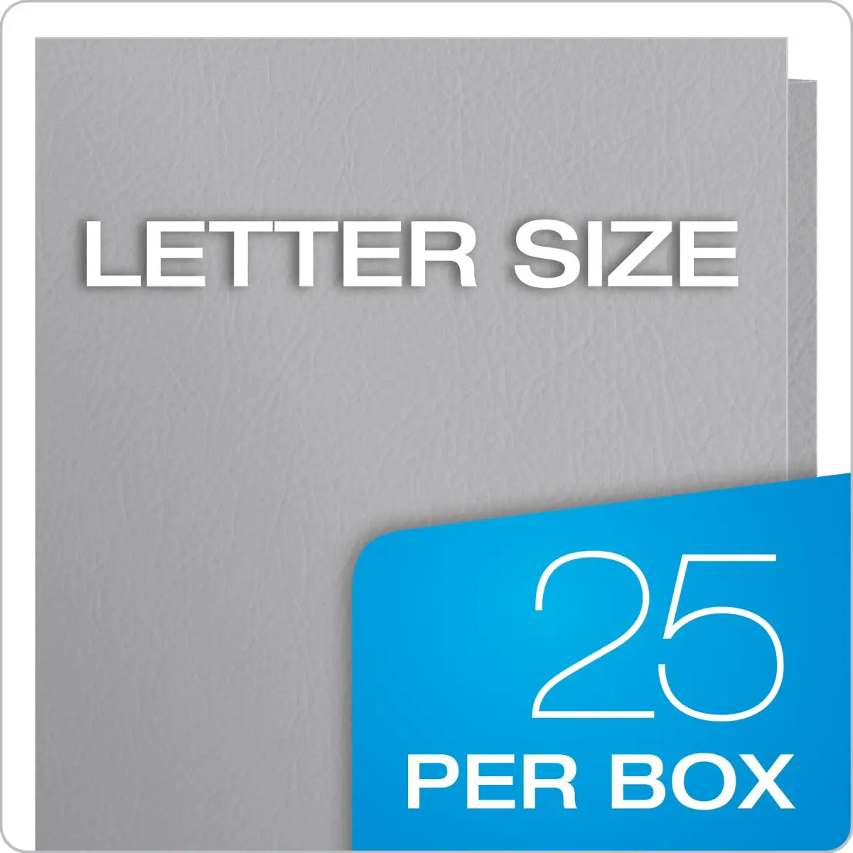 Oxford Twin-Pocket Folders, Letter Size, Gray, Box of 25 | Textured Paper, Holds 100 Sheets - view 6