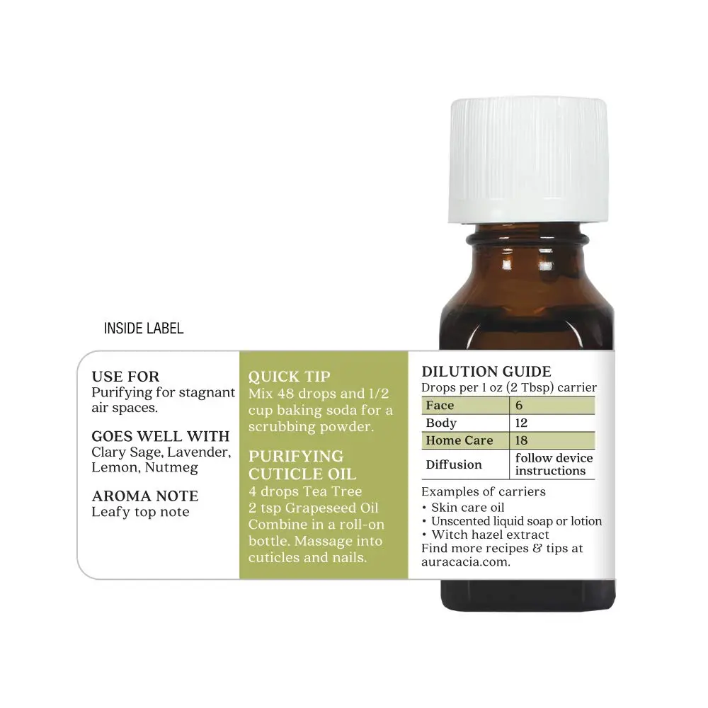 Aura Cacia Tea Tree Essential Oil 15 ml | Pure, GC/MS Tested for Purity, Australian Melaleuca alternifolia - view 6