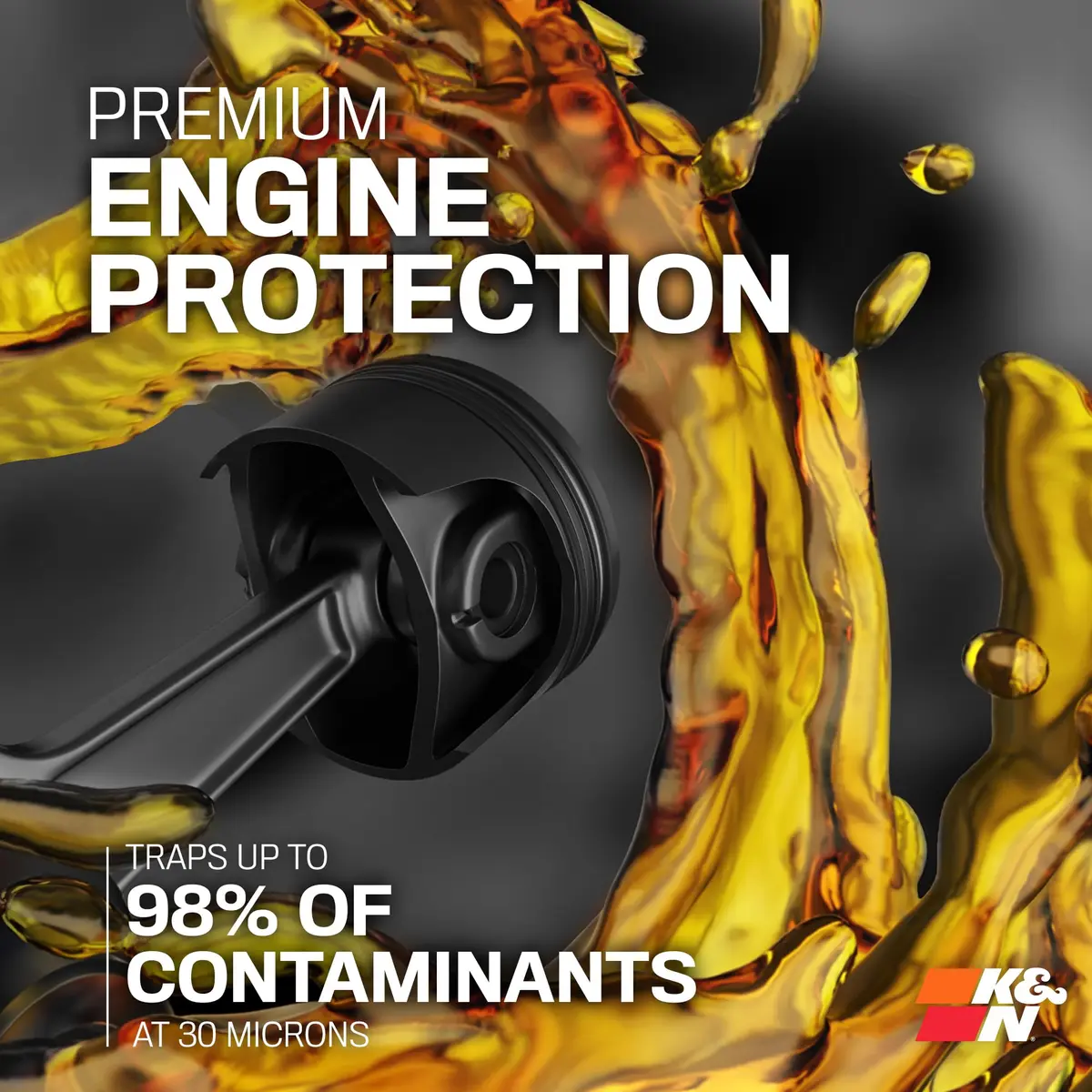 K&N Motorcycle Oil Filter KN-132 | High Performance Synthetic, Up to 20,000 Miles - view 2