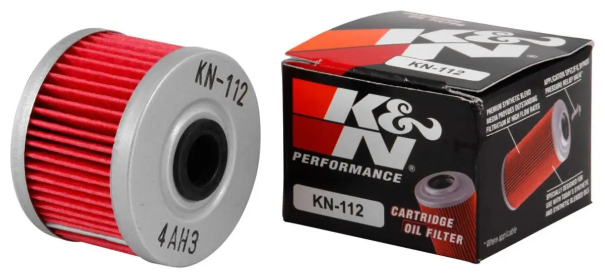 K&N Motorcycle Oil Filter: High Performance, Premium, KN-112 | Synthetic, Up to 20,000 Miles - main product image
