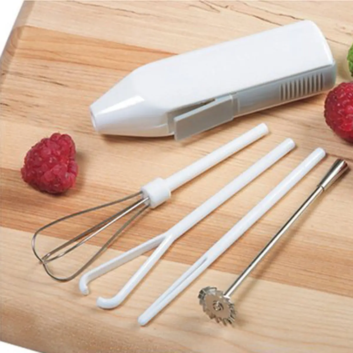 Norpro Cordless Mini Mixer, 5 Piece Set, White, 10cm (3.9in) x 4cm (1.6in) x 2.5cm (1in) - view 4
