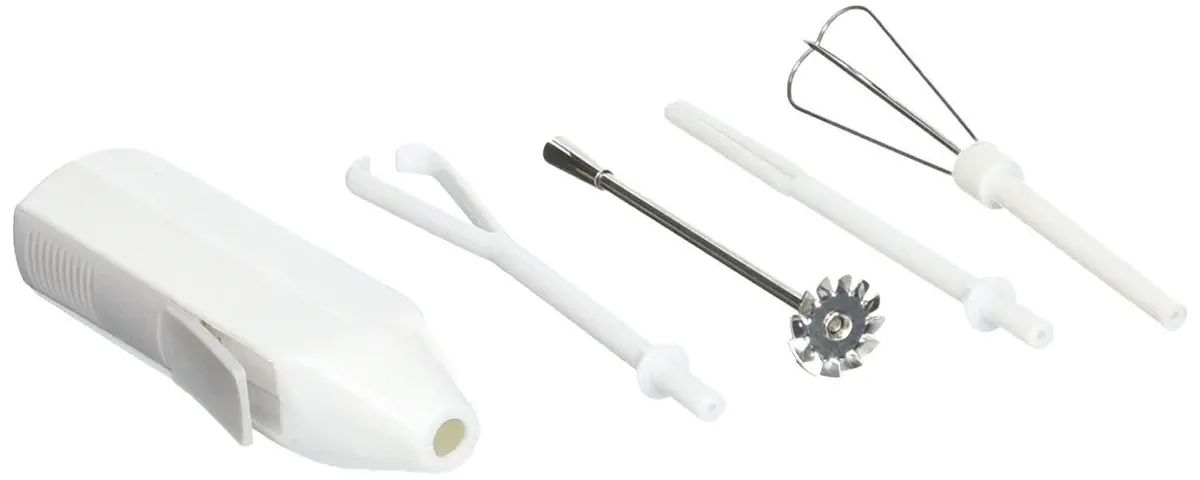Norpro Cordless Mini Mixer, 5 Piece Set, White, 10cm (3.9in) x 4cm (1.6in) x 2.5cm (1in) - view 2
