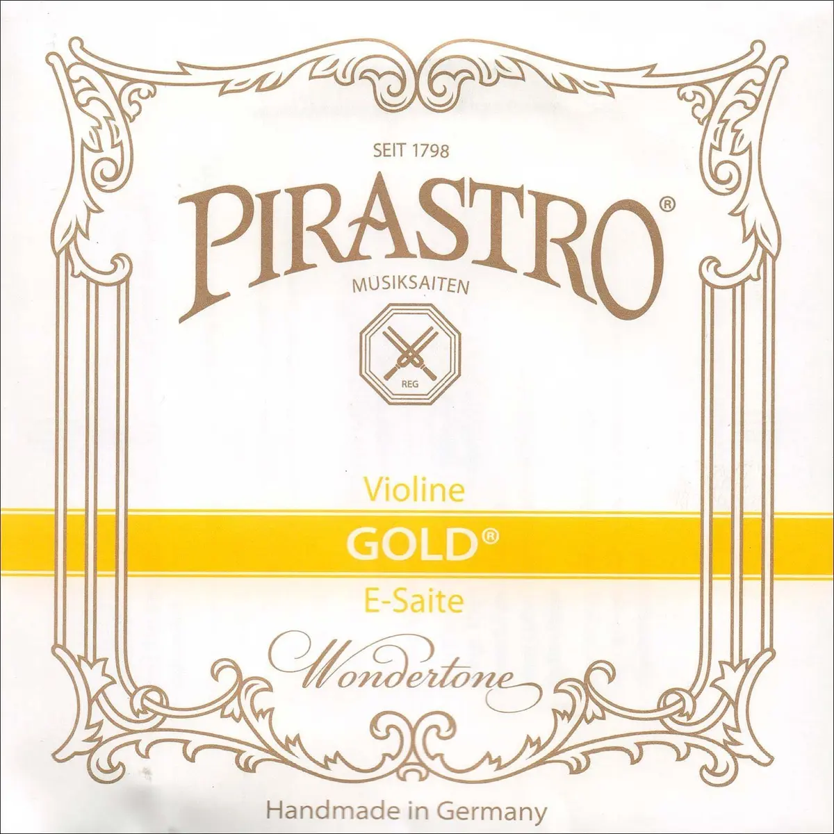 Pirastro Gold Label 4/4 Violin E String Medium Steel Loop End | Full Sound & High Volume - main product image