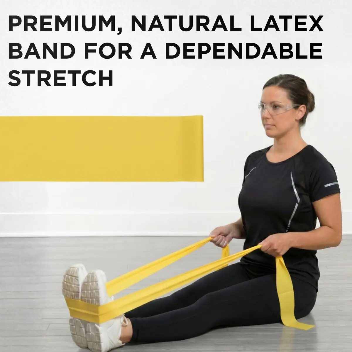 THERABAND Resistance Band, Exercise, Workout, Physical Therapy, Yellow | 50 Yard Latex Band for Flexibility & Rehab - view 4