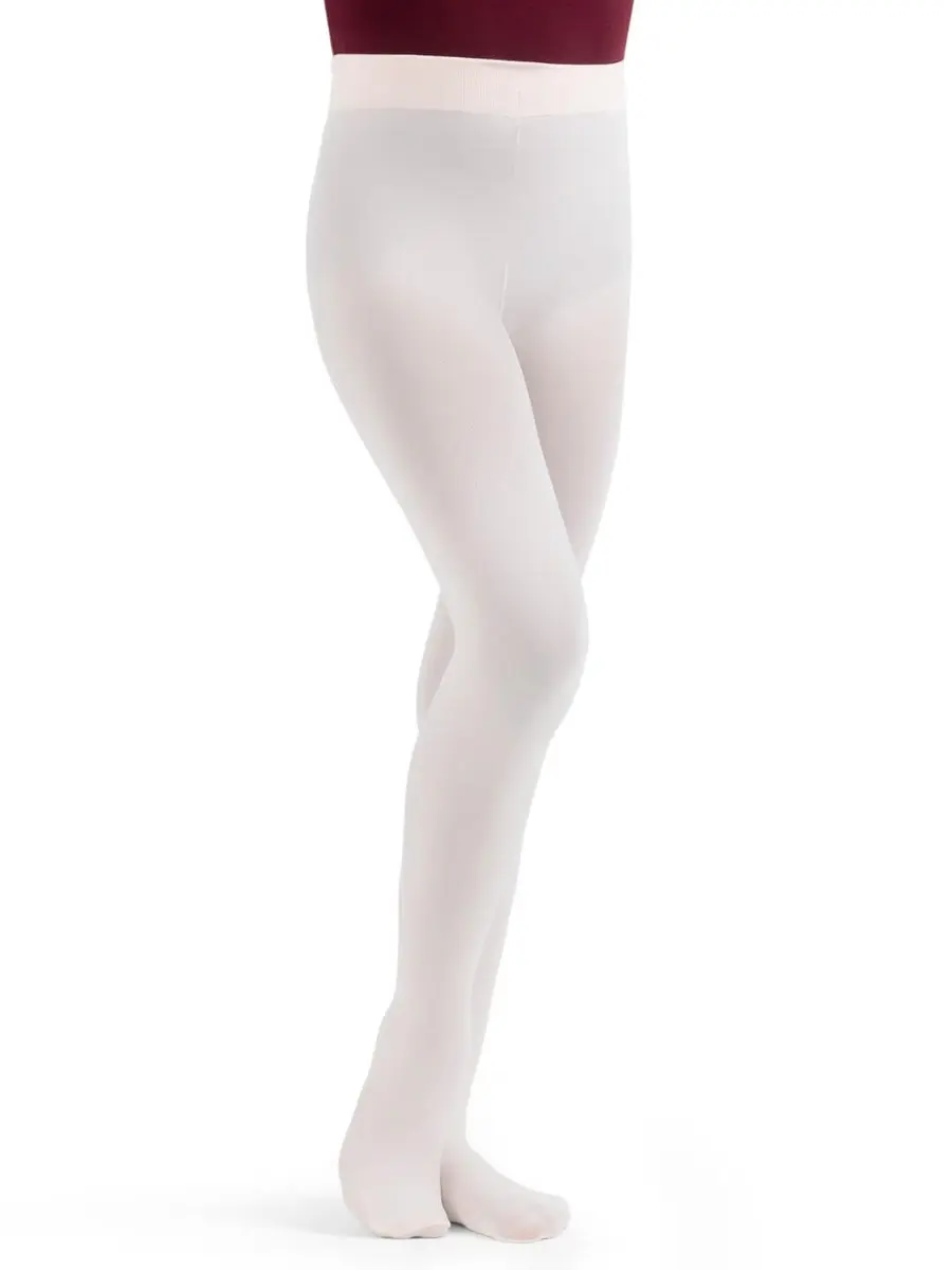 Capezio Girls' Studio Basics Footed Tight - Ballet Pink | Seamless, One Size - main product image