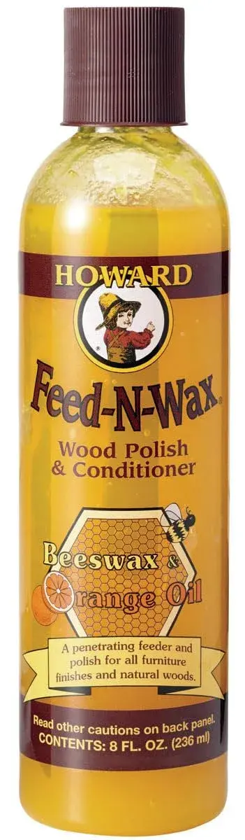 Howard Feed-N-Wax Wood Polish & Conditioner 237ml (8 Fl Oz) | Enhances Grain Depth & Protects Finishes - main product image
