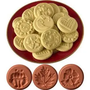 JBK Pottery Terra Cotta Cookie Stamps Set of 3 | Moon & Celestial Designs for Baking - main product image