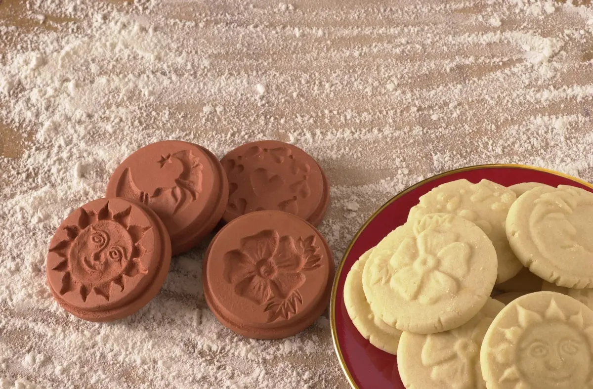 JBK Pottery Terra Cotta Cookie Stamps Set of 3 | Moon & Celestial Designs for Baking - view 3