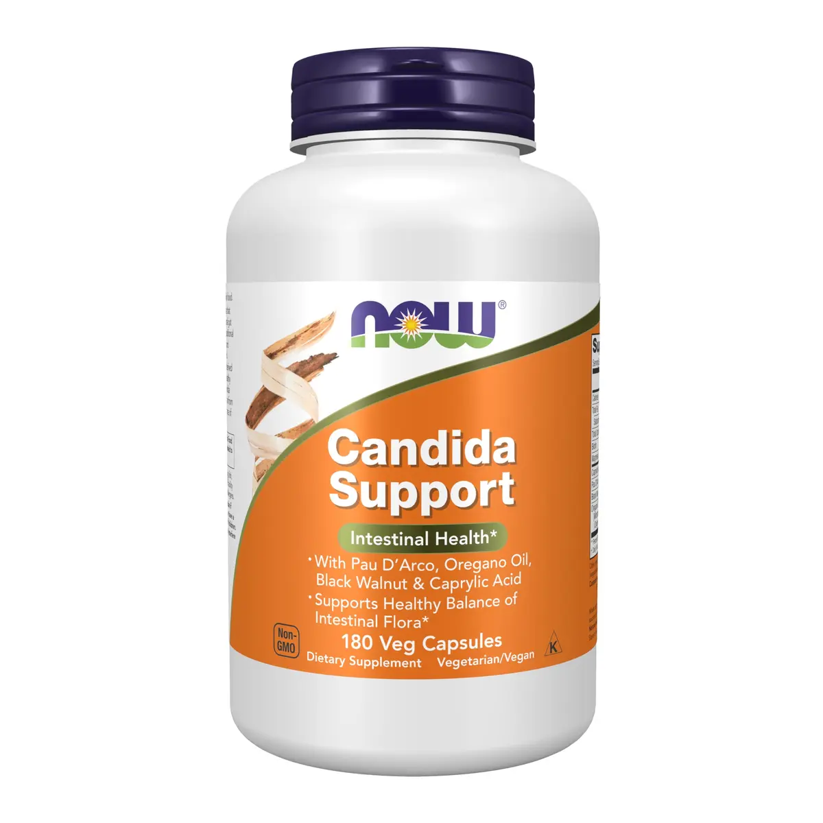 NOW Candida Support with Pau D'Arco, Oregano Oil, 180 Veg Caps | Supports Gut Balance - main product image