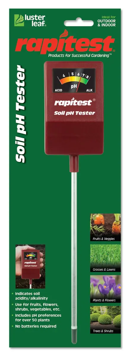 Luster Leaf Soil pH Tester for testing soil pH quickly and accurately | No batteries required - main product image