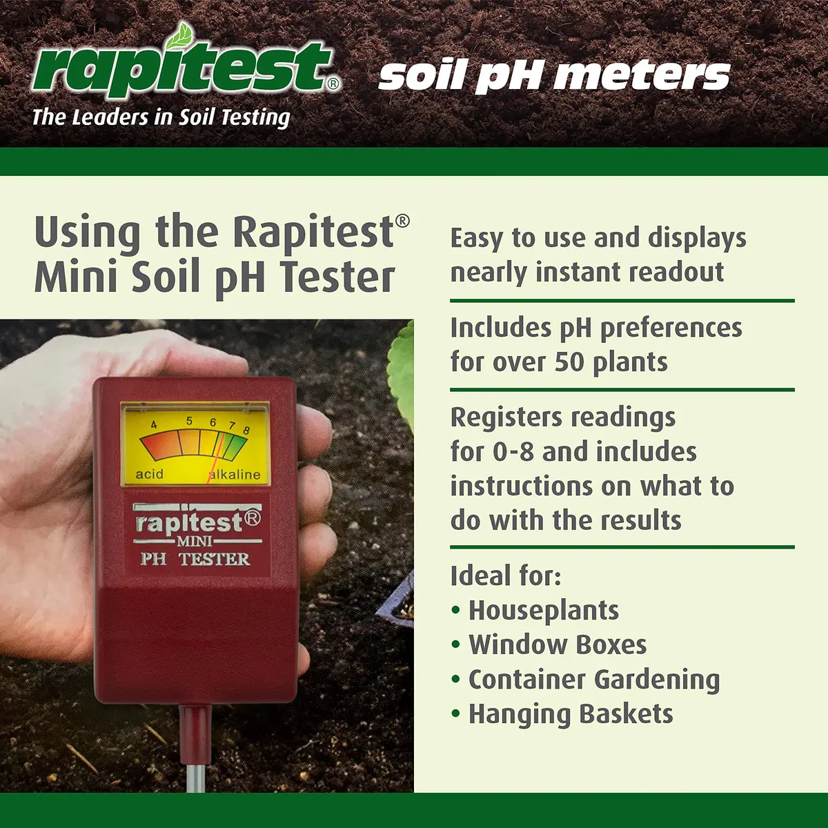Luster Leaf Soil pH Tester for testing soil pH quickly and accurately | No batteries required - view 5