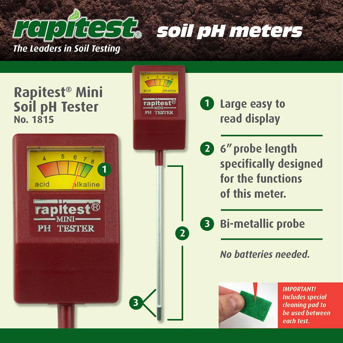 Luster Leaf Soil pH Tester for testing soil pH quickly and accurately | No batteries required - view 6