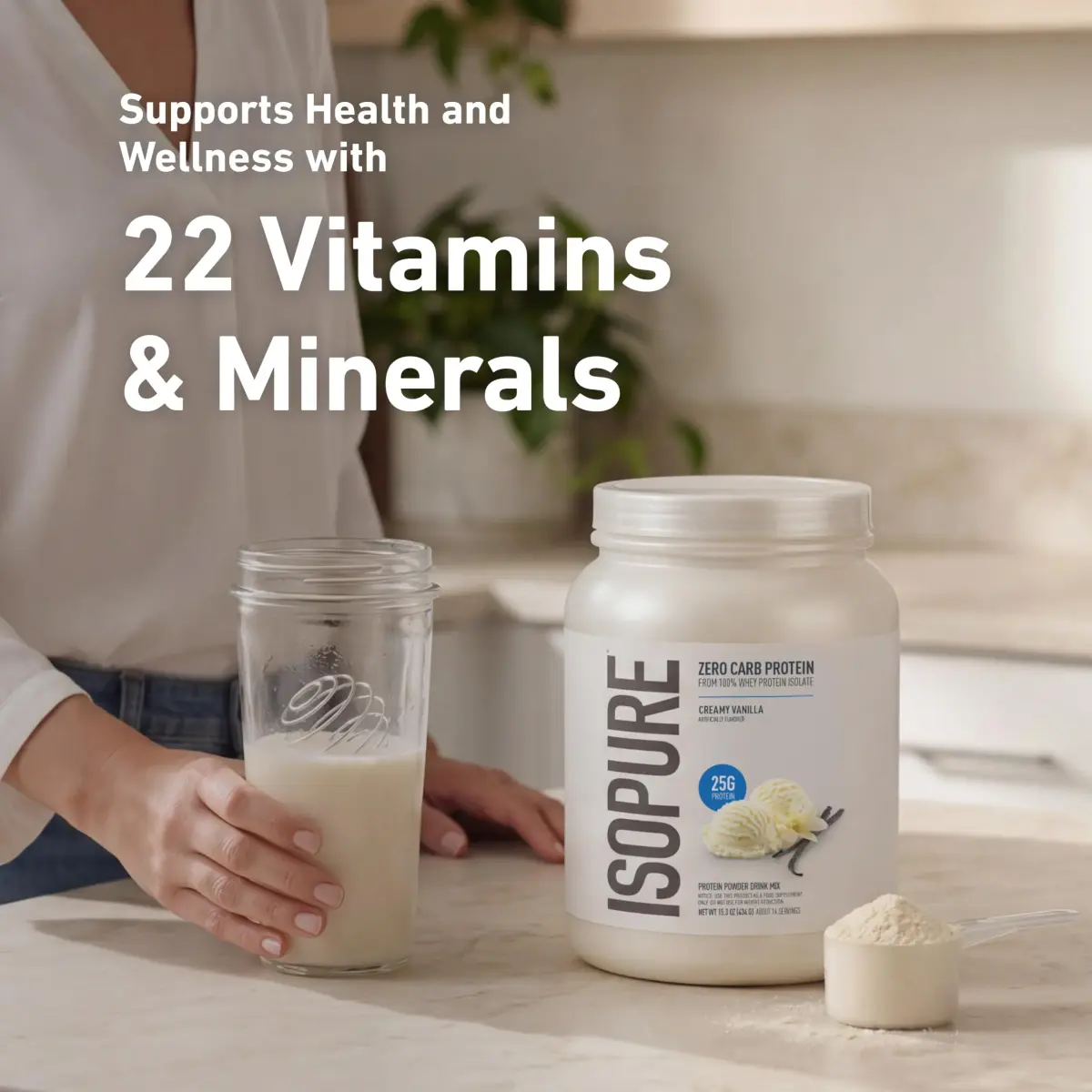 Isopure Zero Carb Whey Protein Isolate Powder Creamy Vanilla 1.36 kg (3 LB) | 25g Protein Per Serving, Gluten & Lactose Free - view 5