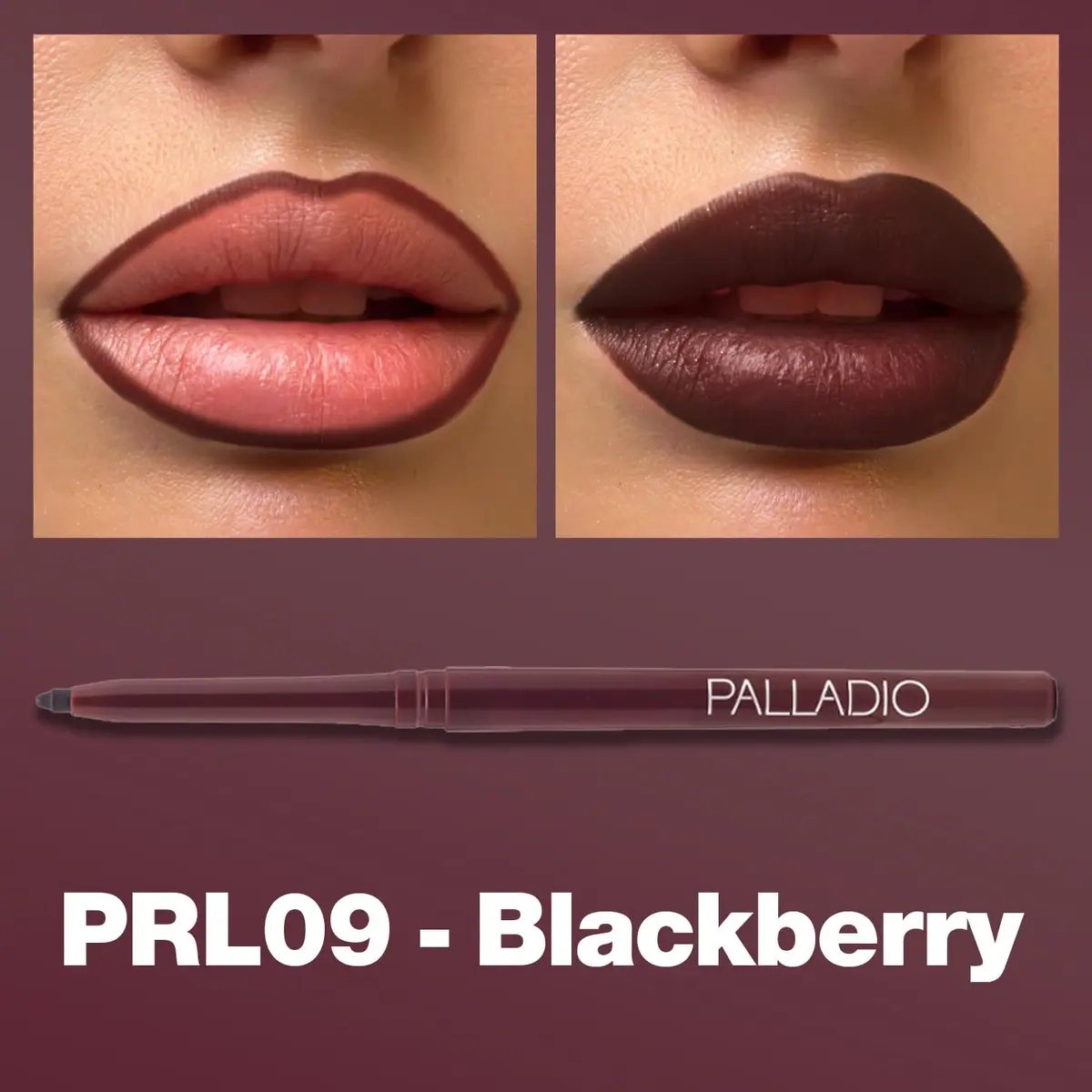 Palladio Retractable Waterproof Lip Liner Black Berry | Long-Lasting, Smudge-Proof, Cruelty-Free - view 2