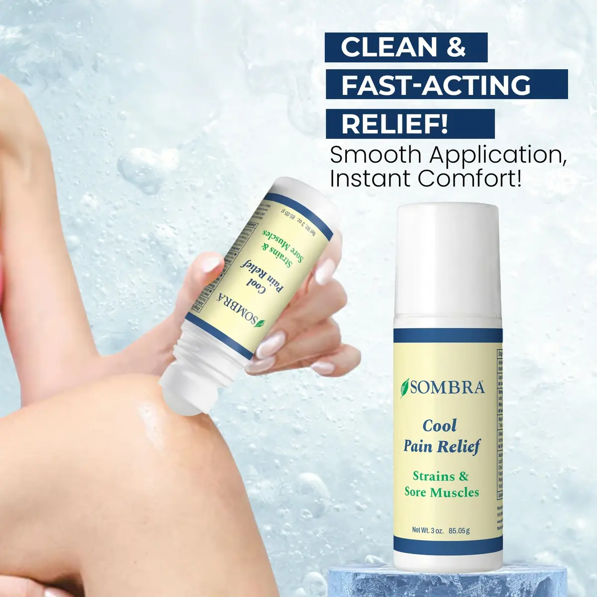 Sombra Cool Pain Relief 3 oz Roll-On for Sore Muscles & Muscle Recovery | Instant Cooling Relief for Active Lifestyles - view 6