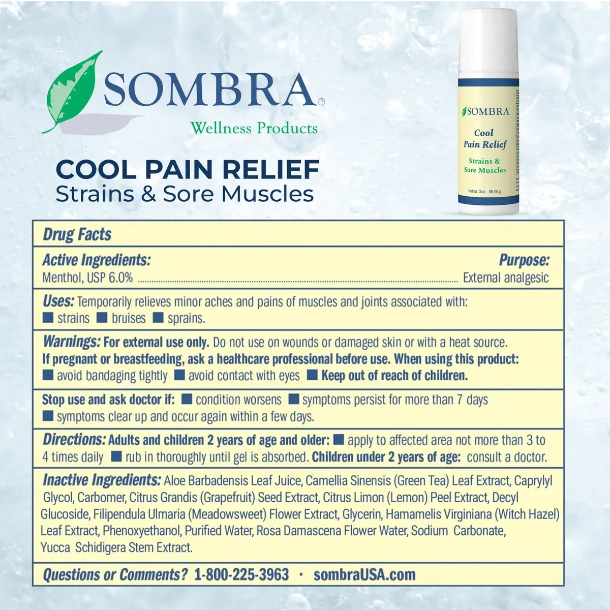 Sombra Cool Pain Relief 3 oz Roll-On for Sore Muscles & Muscle Recovery | Instant Cooling Relief for Active Lifestyles - view 7