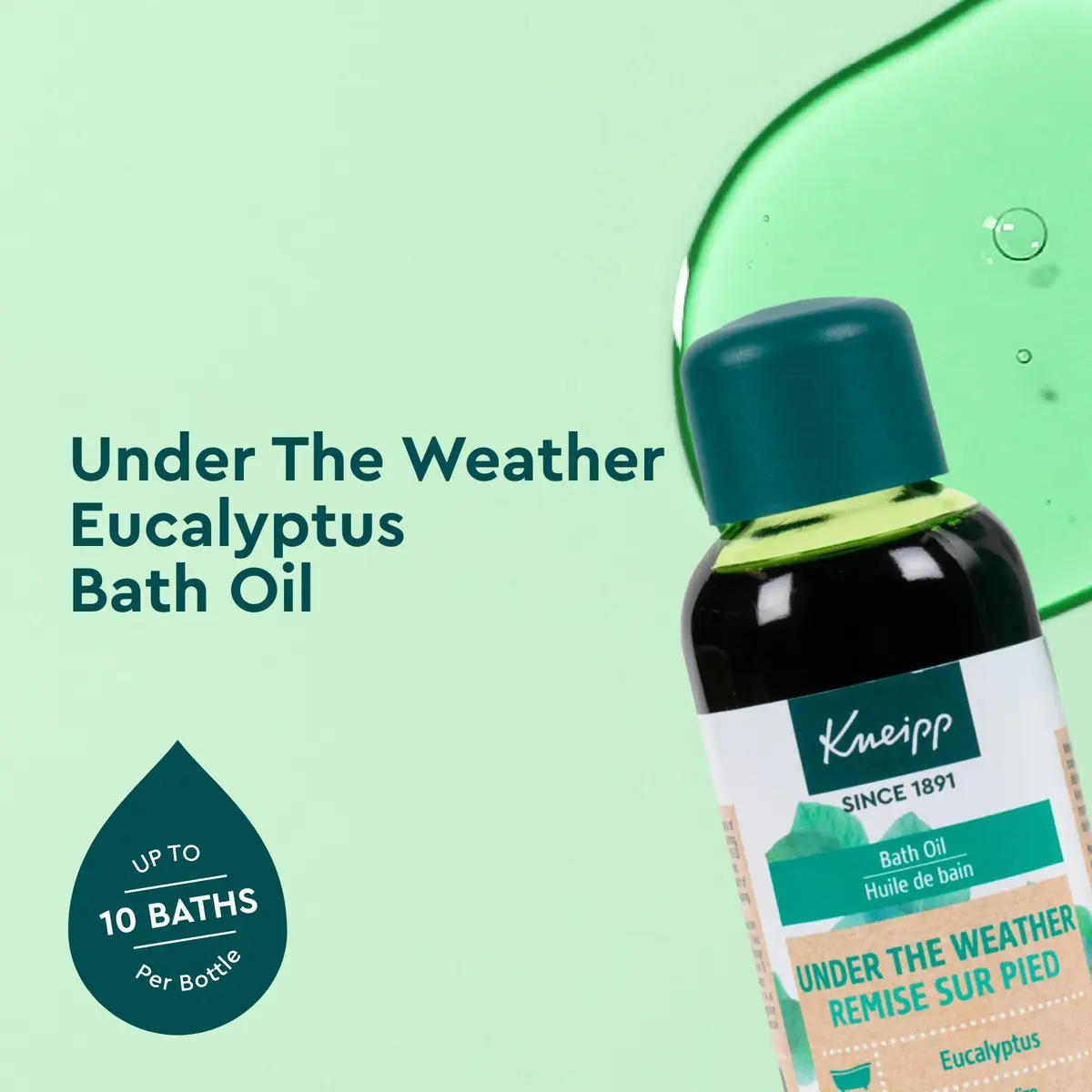 Kneipp Under The Weather Eucalyptus Bath Oil | Respiratory Wellness & Vegan Formula (70-120 chars) - view 2
