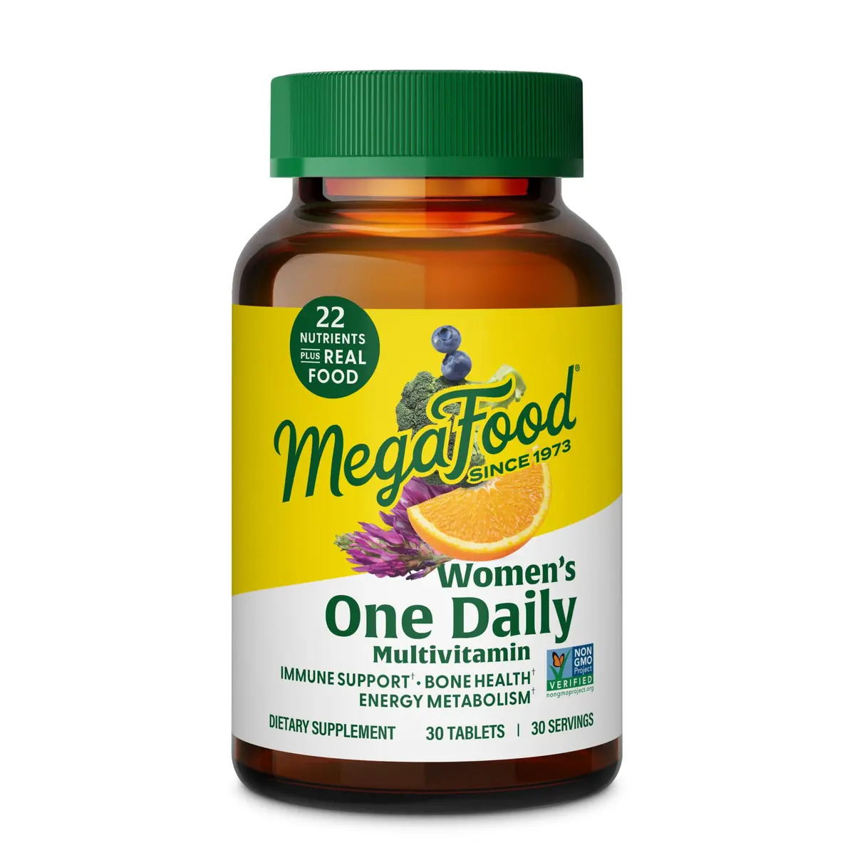 MegaFood One Daily Multivitamin for Women with 22 Nutrients | Supports Energy & Bone Health - main product image