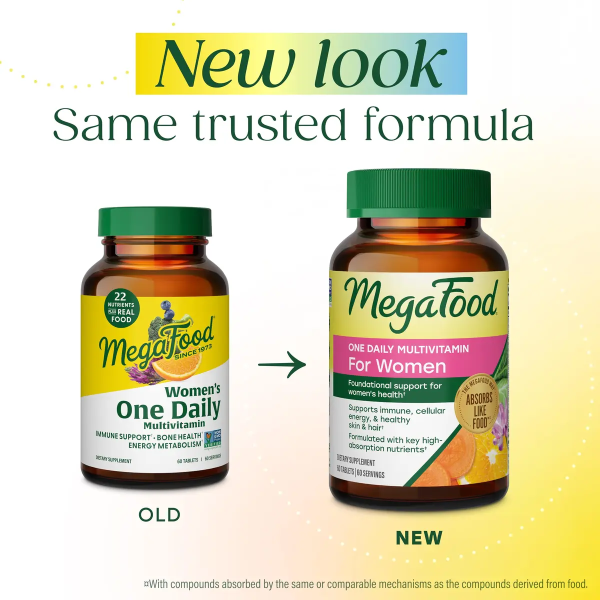MegaFood One Daily Multivitamin for Women with 22 Nutrients | Supports Energy & Bone Health - view 2
