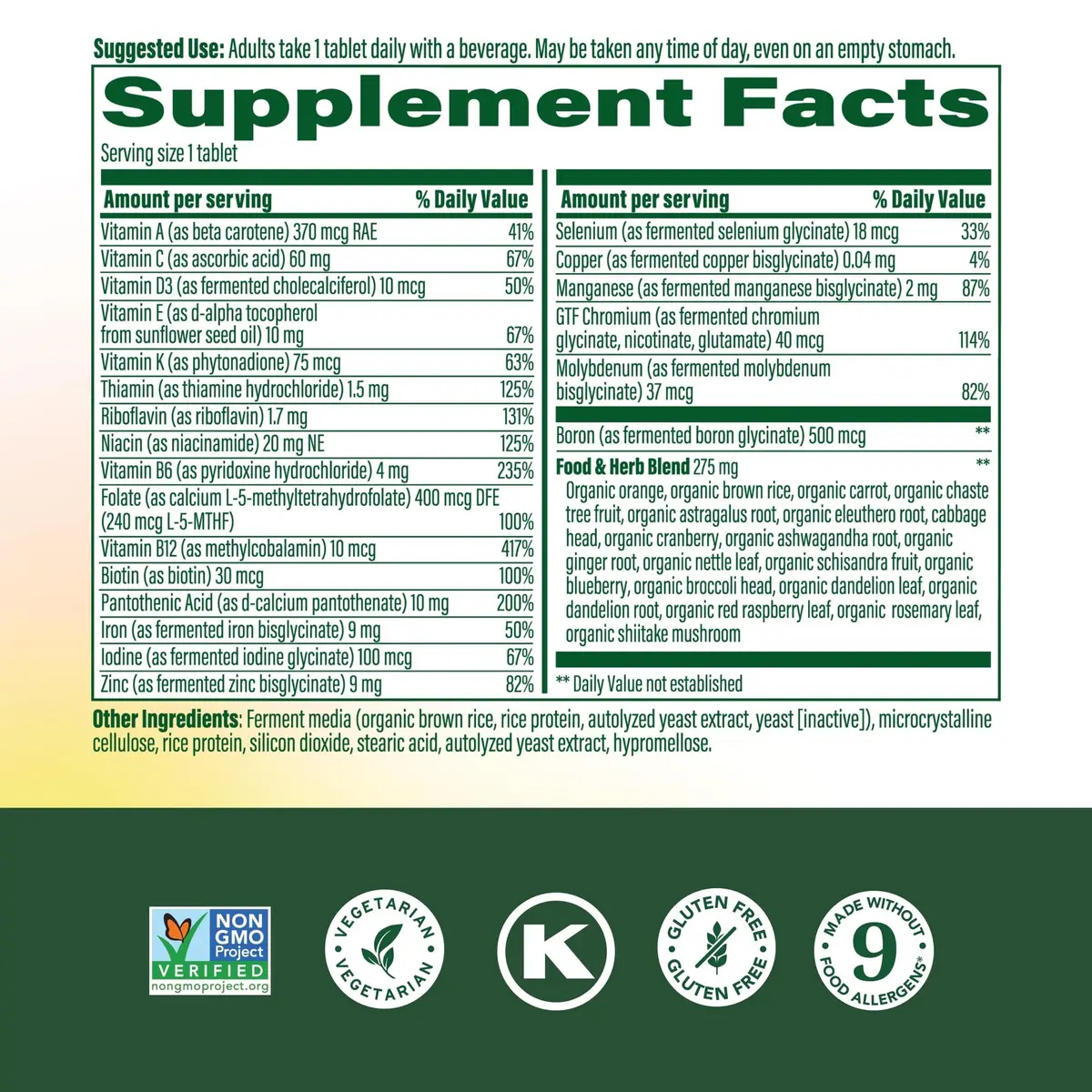 MegaFood One Daily Multivitamin for Women with 22 Nutrients | Supports Energy & Bone Health - view 3