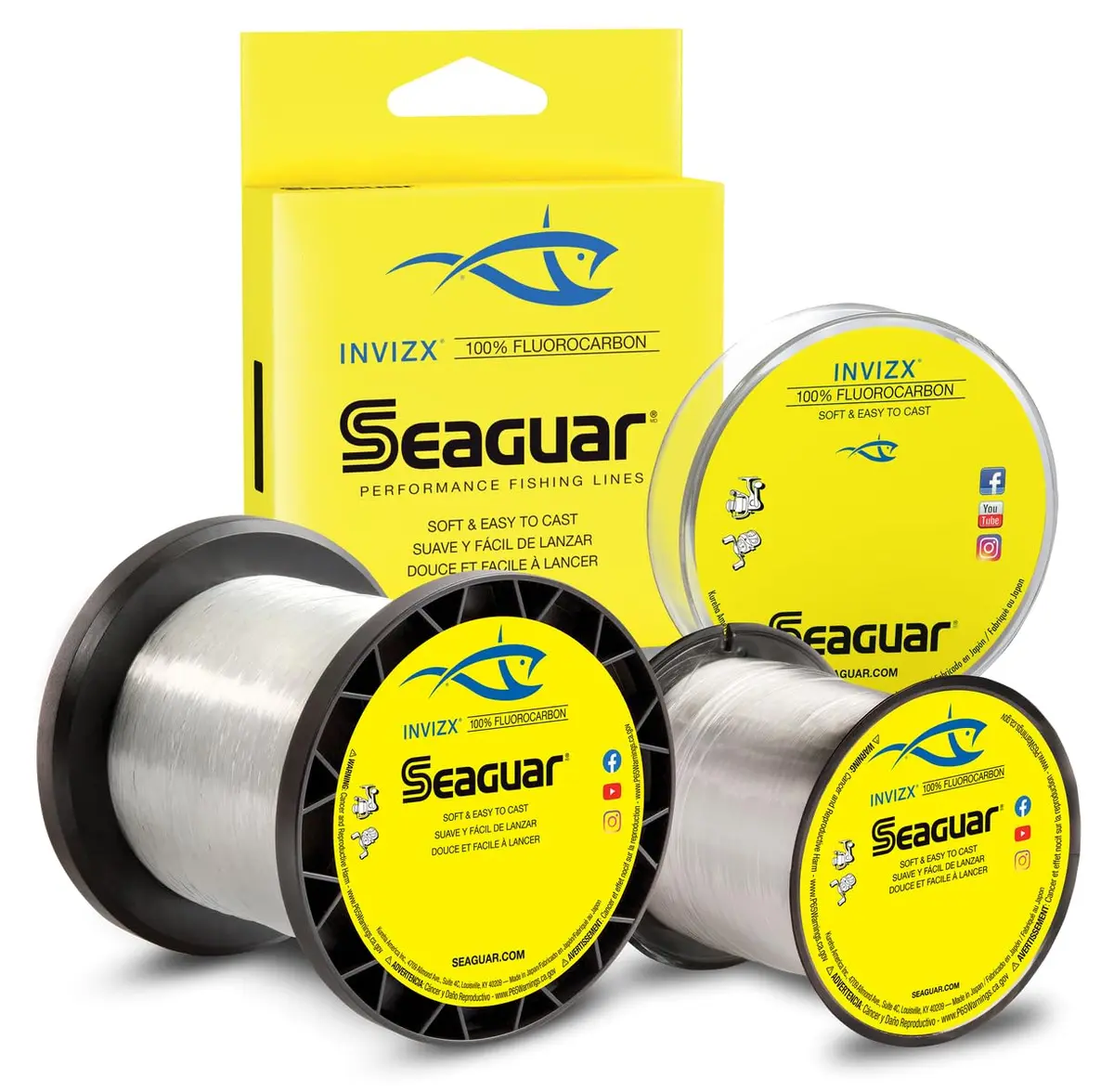 Seaguar Invizx Fluorocarbon Fishing Line 200yd 10 LB | Virtually Invisible, Low Memory, Strong & Sensitive - main product image