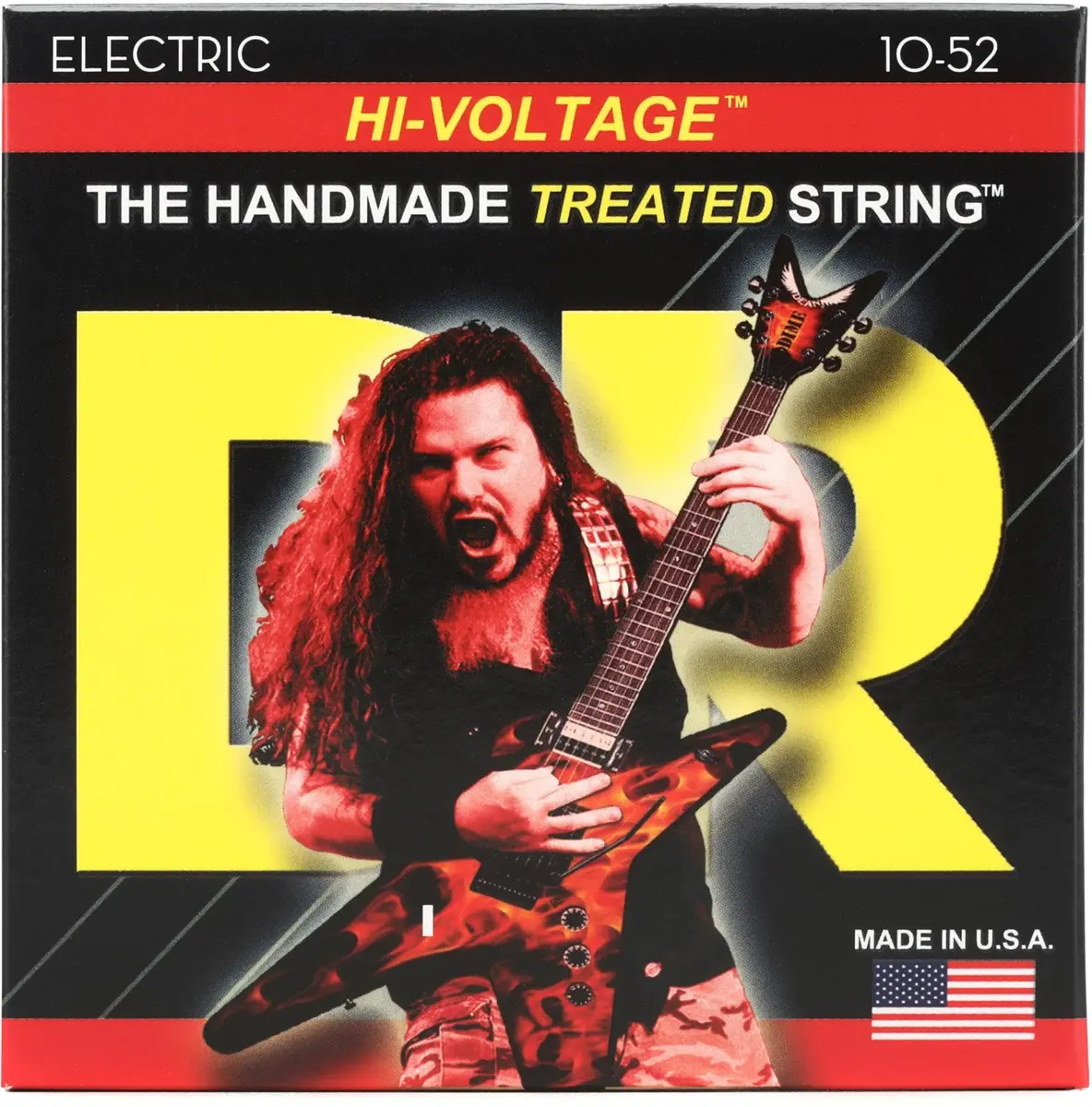 DR Strings DBG-10/52 Hi-Voltage Dimebag Darrell Signature Electric Guitar Strings - .010-.052 | Heavy-gauge, corrosion-resistant - main product image