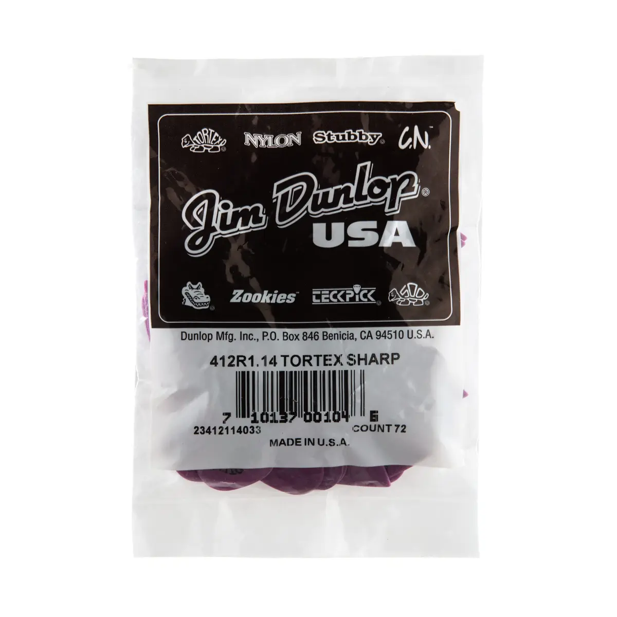 Jim Dunlop Tortex Sharp Guitar Picks 1.14mm Purple | Extra Heavy, 72 Pack for Guitarists - view 4