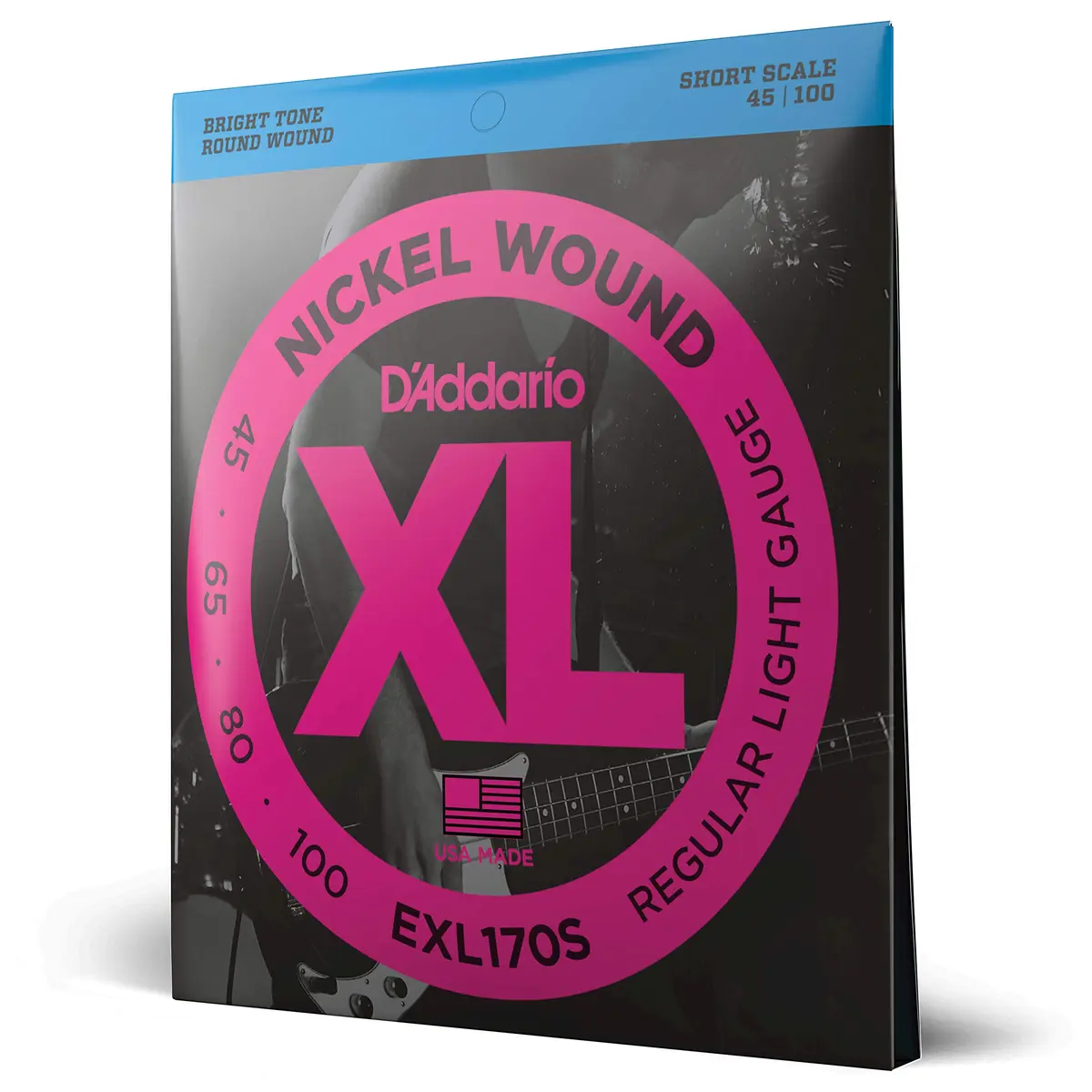 D'Addario XL Nickel Bass Guitar Strings 45-100 Short Scale | Bright, Reliable Tone - main product image