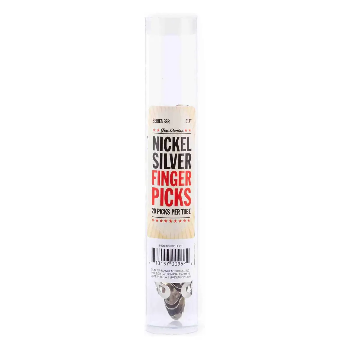 Jim Dunlop 33R18 Nickel Silver Finger and Thumbpicks, 0.018 Inch (20-Pack) - view 3