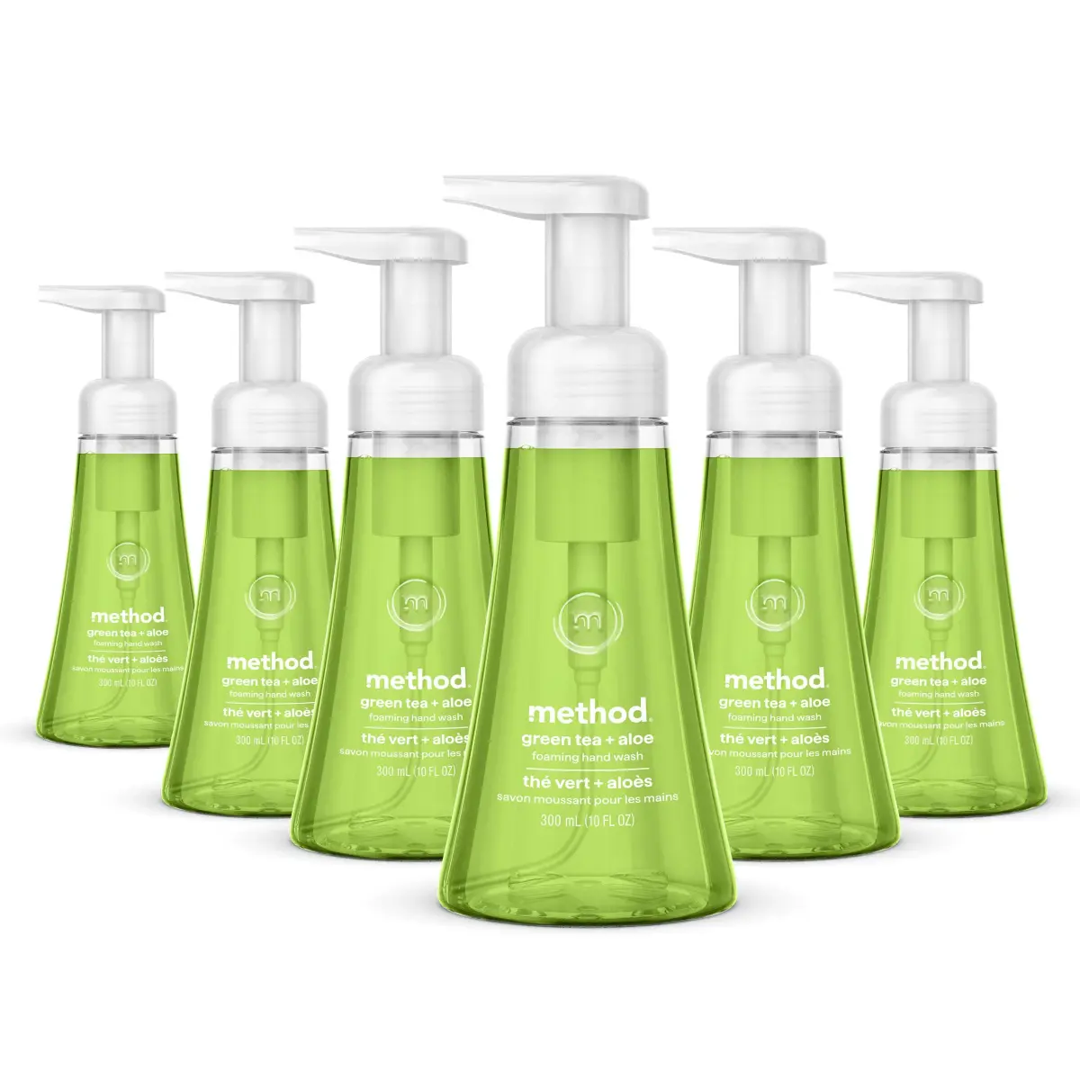 Method Foaming Hand Wash Green Tea + Aloe 355ml (12 Fl Oz) 6 Pack | Gentle Cleansing for All Skin Types - main product image