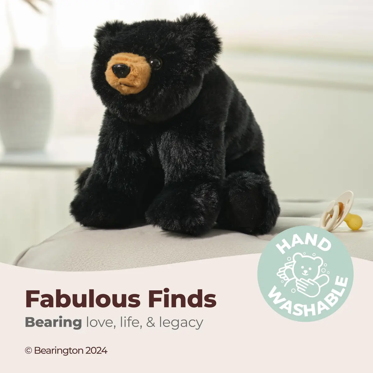 Bearington Teddy Bear Stuffed Animal Plush Toy Soft Cute Baby Bandit 12.5" | Cuddly Plush for Kids & Babies - view 3