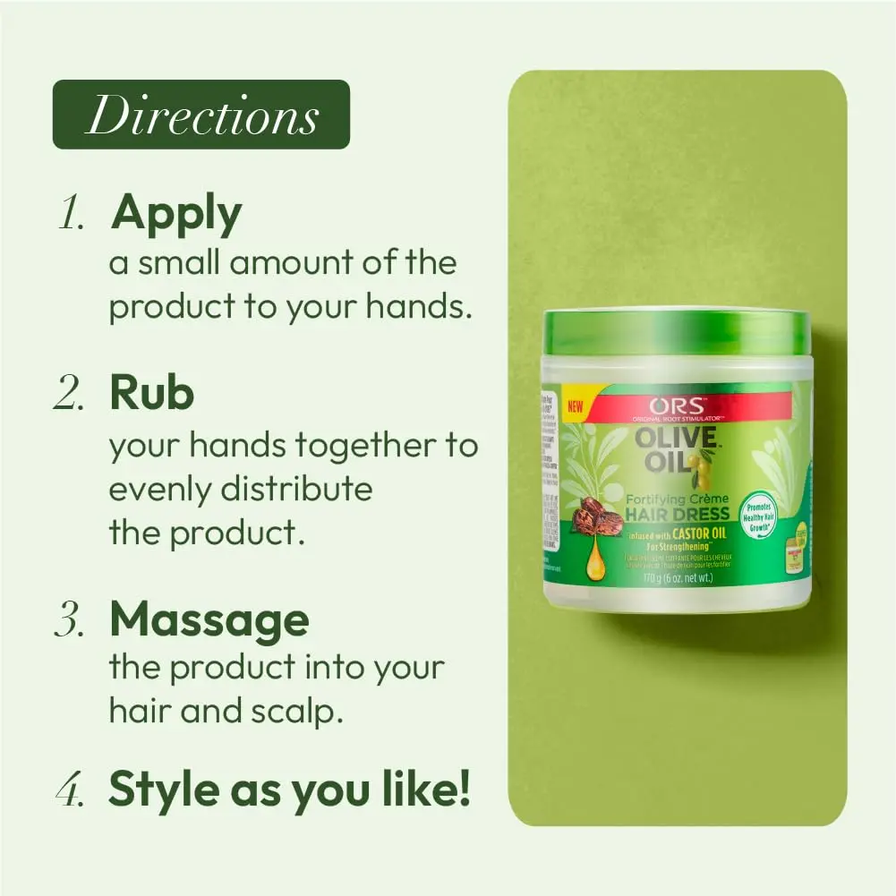 ORS Olive Oil Fortifying Cream Hair Dress, 6 oz | Moisturizes & Strengthens Dry Hair - view 7